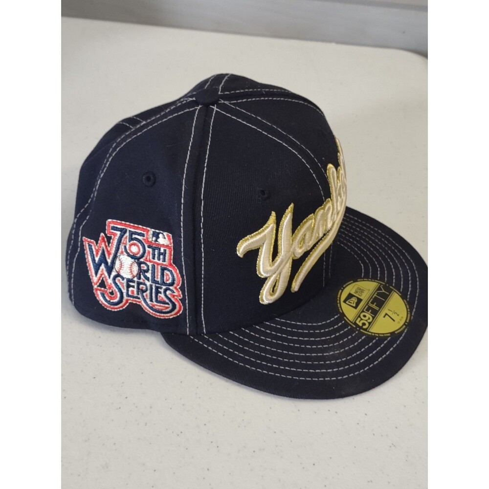 New Era NY Yankees 59FIFTY 75th World Series Patch Hat 7 1/2 Cooperstown